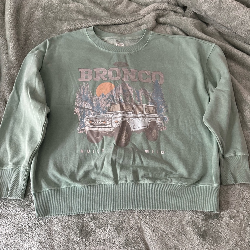 Maurices Sage Green Bronco Graphic Sweatshirt